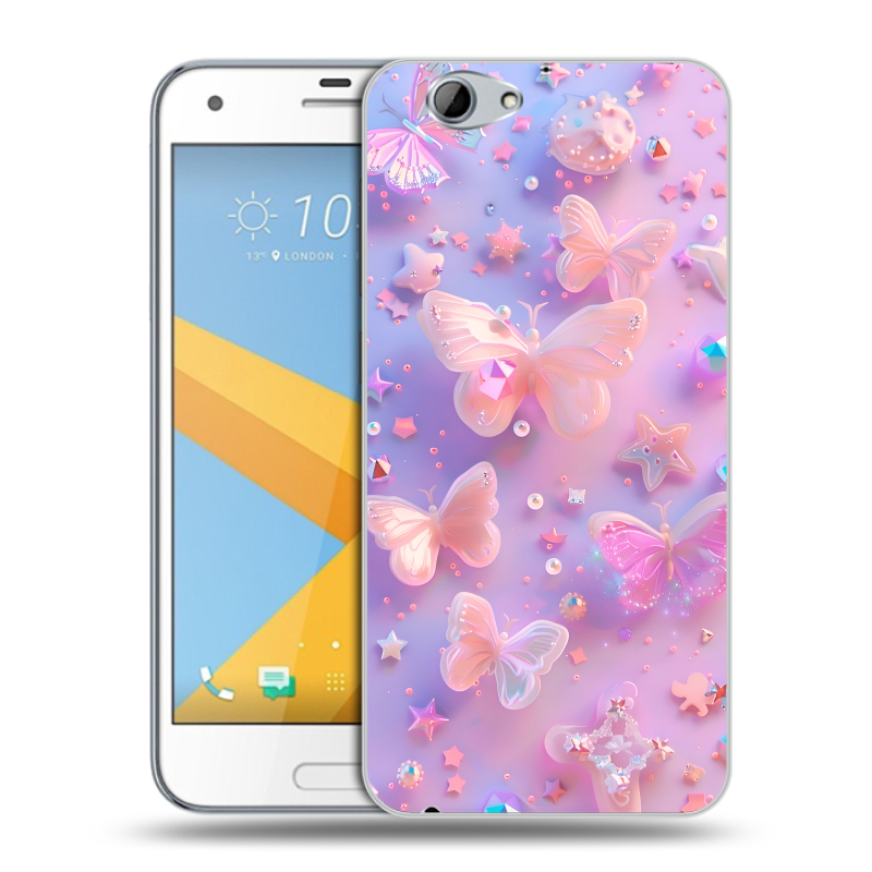 Пластиковый чехол на HTC One A9S с принтом Бабочки Пластиковый чехол на HTC One A9S с принтом Бабочки