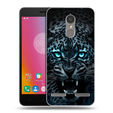 Силиконовый чехол на Lenovo K6 с принтом Темный леопард