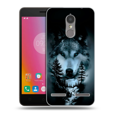 Силиконовый чехол на Lenovo K6 с принтом Лесной волк Силиконовый чехол на Lenovo K6 с принтом Лесной волк