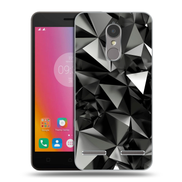 Силиконовый чехол на Lenovo K6 с принтом Черные кристаллы Силиконовый чехол на Lenovo K6 с принтом Черные кристаллы