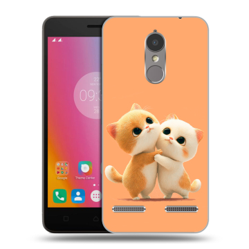 Силиконовый чехол на Lenovo K6 с принтом Милые котики