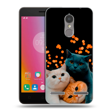 Силиконовый чехол на Lenovo K6 с принтом Кошки Силиконовый чехол на Lenovo K6 с принтом Кошки