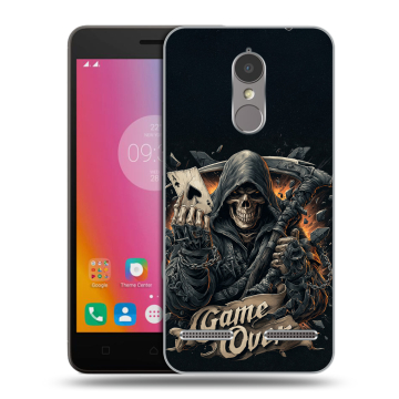 Силиконовый чехол на Lenovo K6 с принтом Скелет карты Силиконовый чехол на Lenovo K6 с принтом Скелет карты