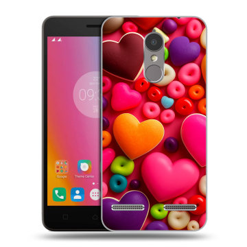 Силиконовый чехол на Lenovo K6 с принтом Сердечки Силиконовый чехол на Lenovo K6 с принтом Сердечки
