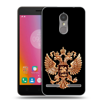 Силиконовый чехол на Lenovo K6 с принтом Герб России золотой Силиконовый чехол на Lenovo K6 с принтом Герб России золотой