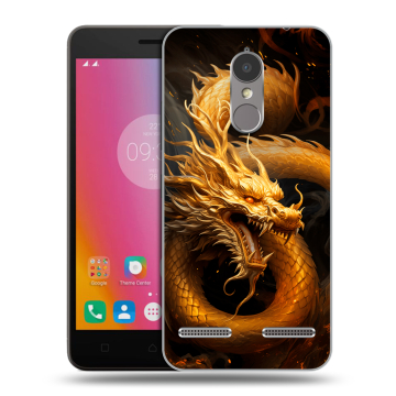 Силиконовый чехол на Lenovo K6 с принтом Золотой дракон Силиконовый чехол на Lenovo K6 с принтом Золотой дракон
