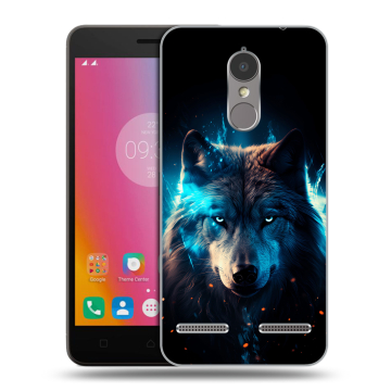 Силиконовый чехол на Lenovo K6 с принтом Волк ночной Силиконовый чехол на Lenovo K6 с принтом Волк ночной
