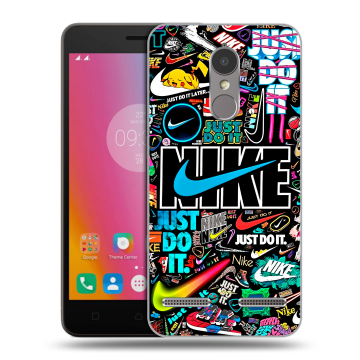 Силиконовый чехол на Lenovo K6 с принтом найк nike черный Силиконовый чехол на Lenovo K6 с принтом найк nike черный