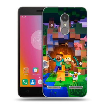 Силиконовый чехол на Lenovo K6 с принтом Майнкрафт Minecraft Силиконовый чехол на Lenovo K6 с принтом Майнкрафт Minecraft