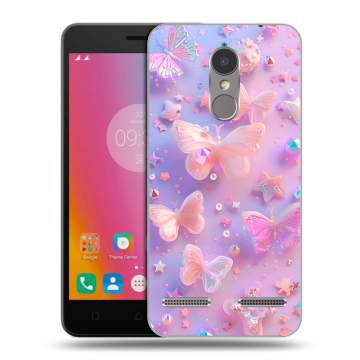 Силиконовый чехол на Lenovo K6 с принтом Бабочки Силиконовый чехол на Lenovo K6 с принтом Бабочки