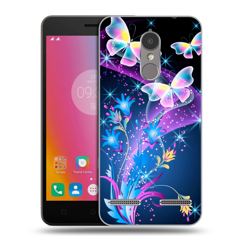 Силиконовый чехол на Lenovo K6 с принтом Бабочки Силиконовый чехол на Lenovo K6 с принтом Бабочки