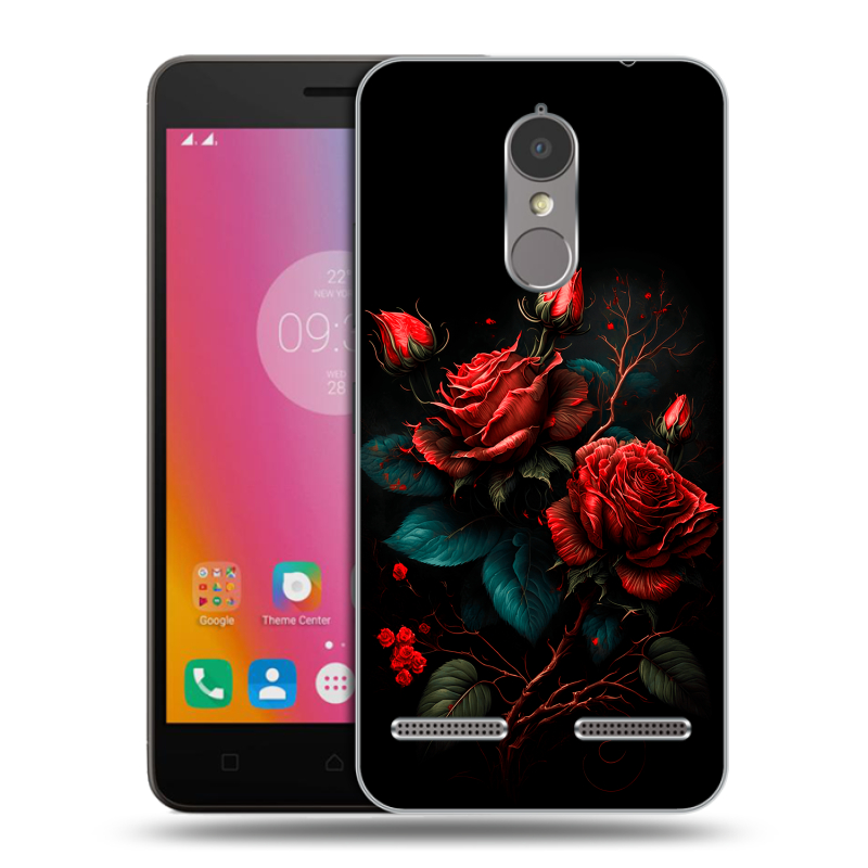 Пластиковый чехол на Lenovo K6 с принтом Розы красные Пластиковый чехол на Lenovo K6 с принтом Розы красные