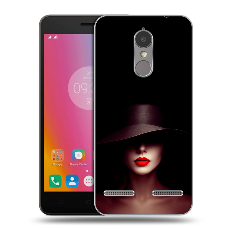 Силиконовый чехол на Lenovo K6 с принтом Девушка в шляпе Силиконовый чехол на Lenovo K6 с принтом Девушка в шляпе