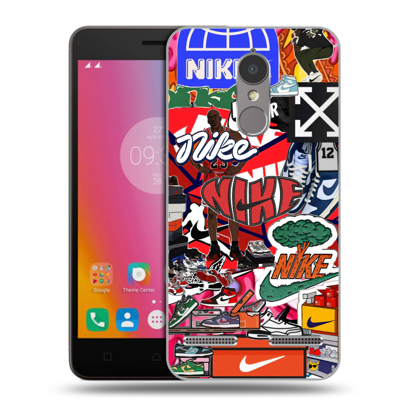 Пластиковый чехол на Lenovo K6 с принтом Найк Nike яркий Пластиковый чехол на Lenovo K6 с принтом Найк Nike яркий