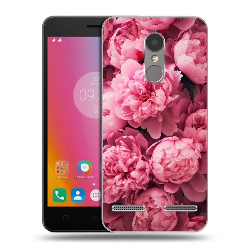 Пластиковый чехол на Lenovo K6 с принтом цветы пионы Пластиковый чехол на Lenovo K6 с принтом цветы пионы