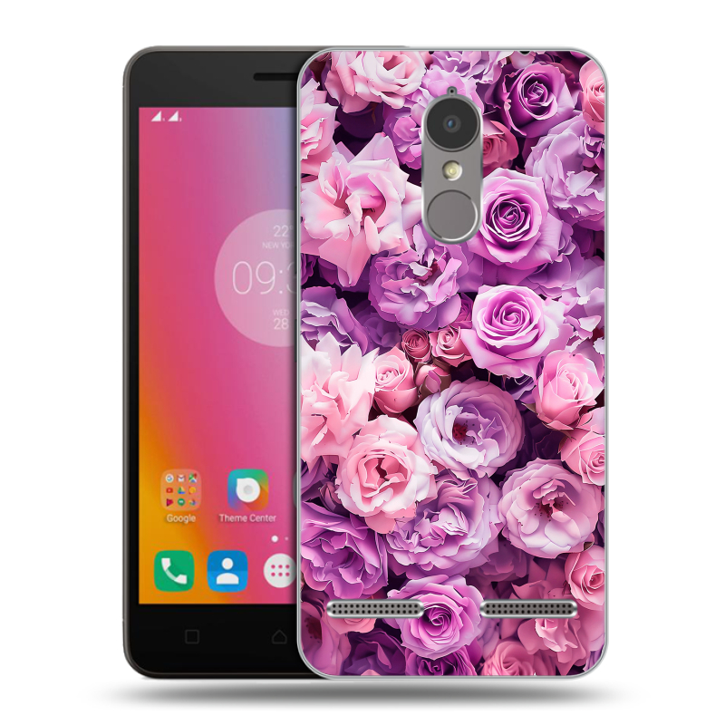 Пластиковый чехол на Lenovo K6 с принтом лавандовые розы Пластиковый чехол на Lenovo K6 с принтом лавандовые розы