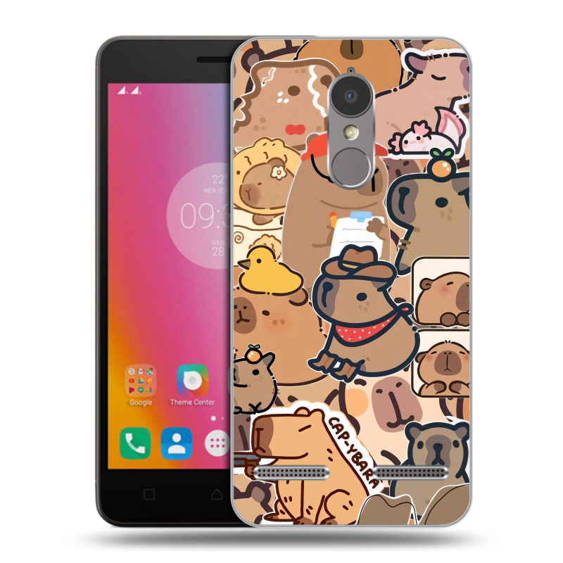 Силиконовый чехол на Lenovo K6 с принтом капибара Силиконовый чехол на Lenovo K6 с принтом капибара