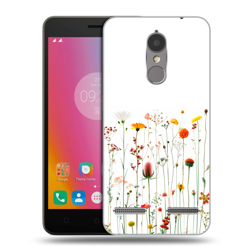 Пластиковый чехол на Lenovo K6 с принтом цветы Пластиковый чехол на Lenovo K6 с принтом цветы