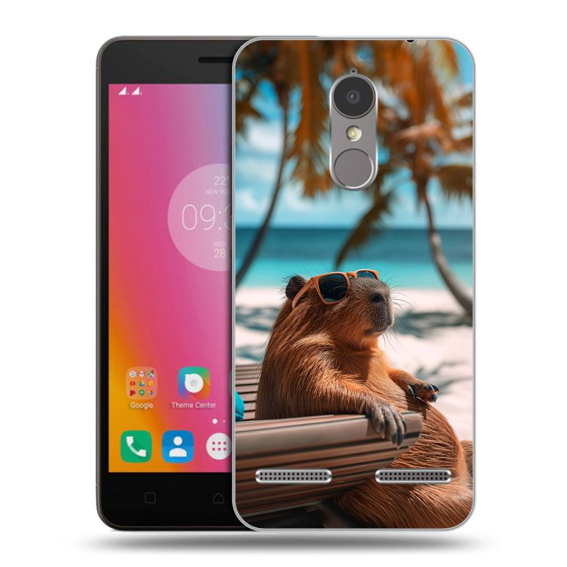 Пластиковый чехол на Lenovo K6 с принтом Капибара Пластиковый чехол на Lenovo K6 с принтом Капибара