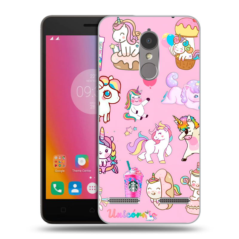 Пластиковый чехол на Lenovo K6 с принтом розовые единороги Пластиковый чехол на Lenovo K6 с принтом розовые единороги