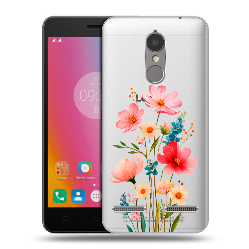 Силиконовый чехол на Lenovo K6 с принтом Цветы Силиконовый чехол на Lenovo K6 с принтом Цветы