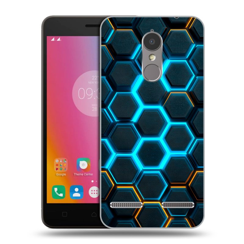 Пластиковый чехол на Lenovo K6 с принтом Неоновые соты Пластиковый чехол на Lenovo K6 с принтом Неоновые соты