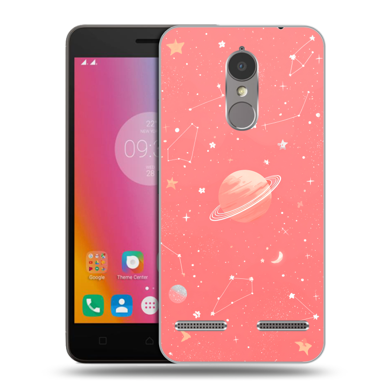 Пластиковый чехол на Lenovo K6 с принтом Розовый космос Пластиковый чехол на Lenovo K6 с принтом Розовый космос