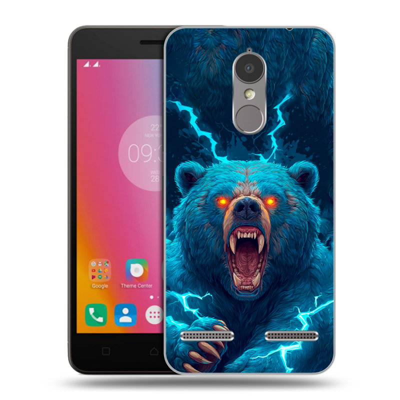 Силиконовый чехол на Lenovo K6 с принтом Медведь Силиконовый чехол на Lenovo K6 с принтом Медведь