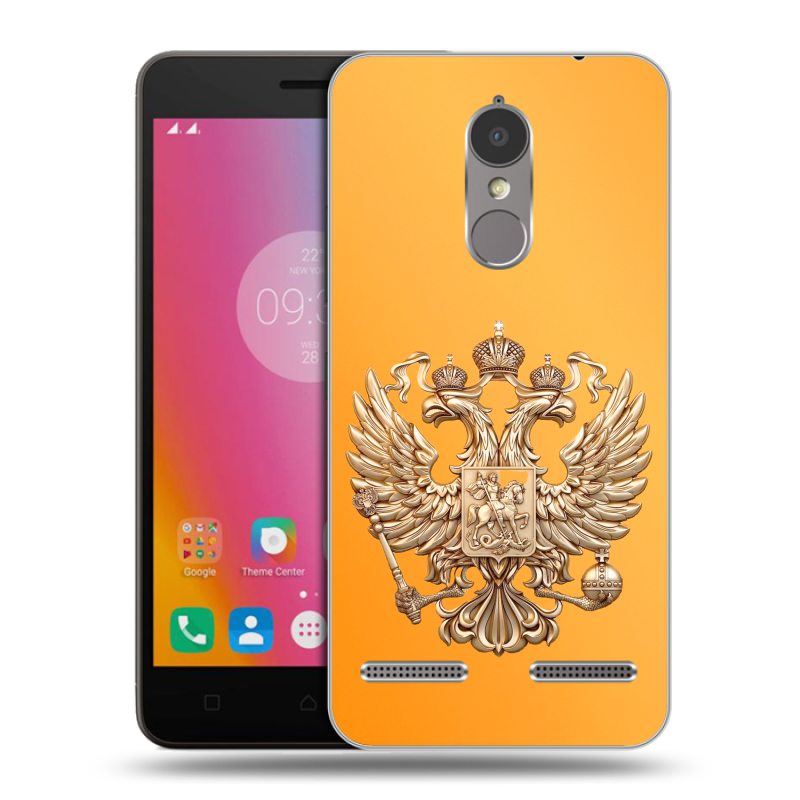 Пластиковый чехол на Lenovo K6 с принтом Герб Флаг России Пластиковый чехол на Lenovo K6 с принтом Герб Флаг России