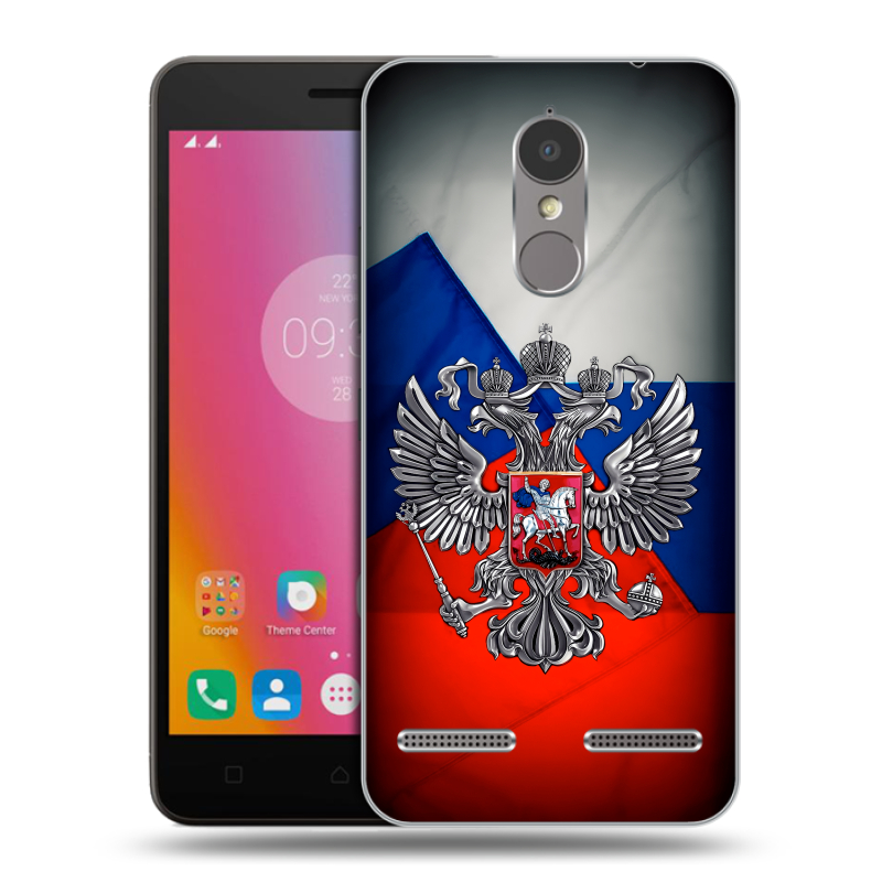Пластиковый чехол на Lenovo K6 с принтом Флаг России Пластиковый чехол на Lenovo K6 с принтом Флаг России