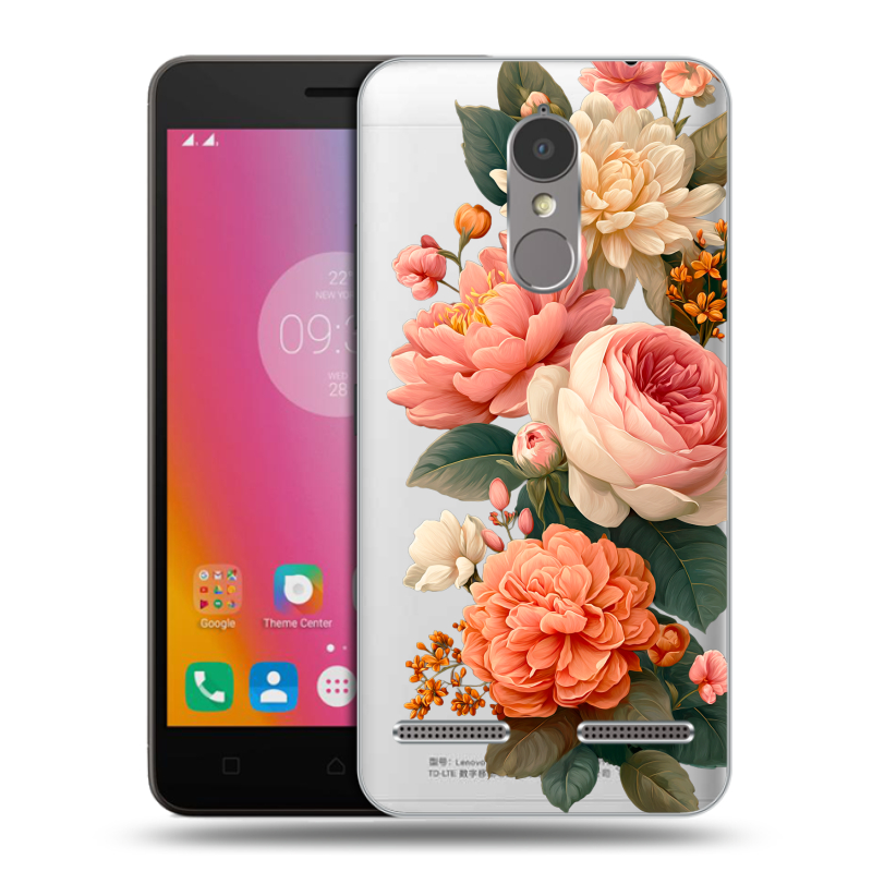 Пластиковый чехол на Lenovo K6 с принтом цветы Пластиковый чехол на Lenovo K6 с принтом цветы