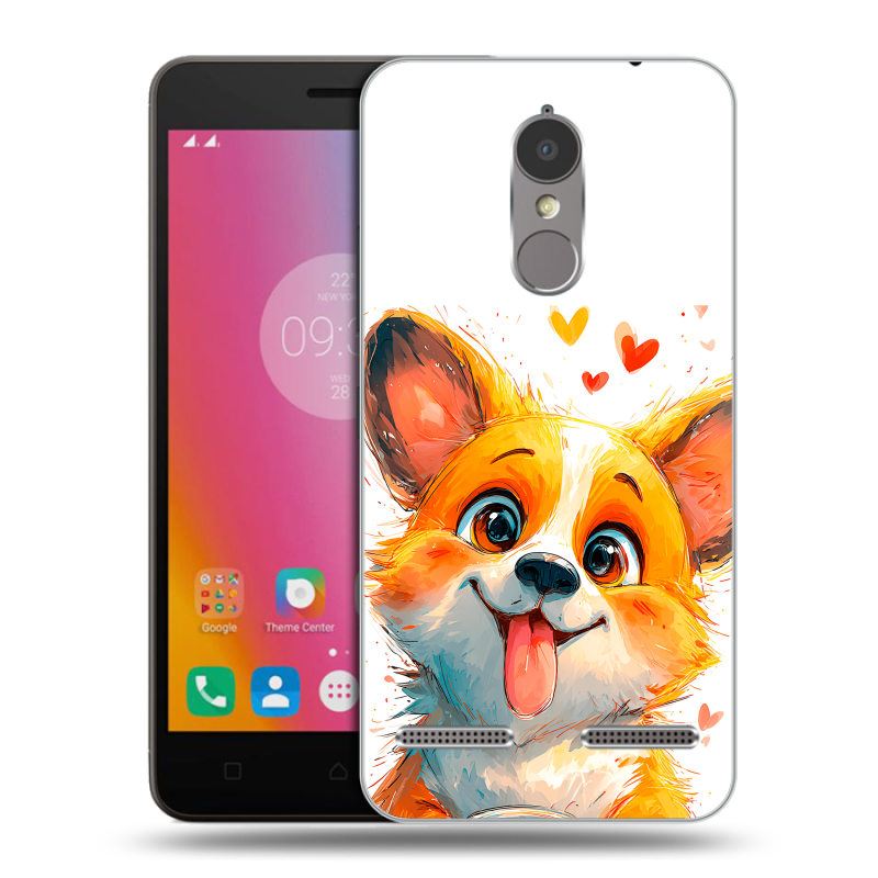 Силиконовый чехол на Lenovo K6 с принтом корги Силиконовый чехол на Lenovo K6 с принтом корги