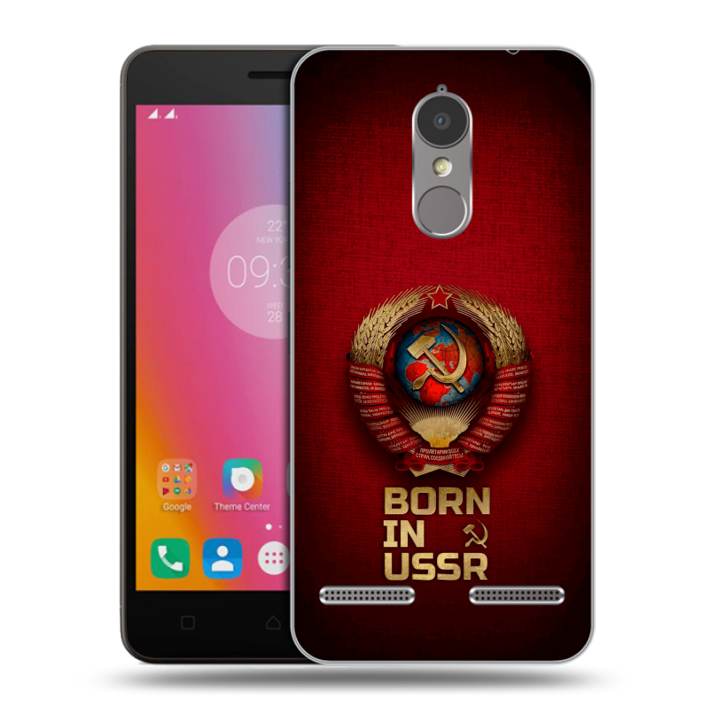 Силиконовый чехол на Lenovo K6 с принтом Флаг Герб СССР Силиконовый чехол на Lenovo K6 с принтом Флаг Герб СССР