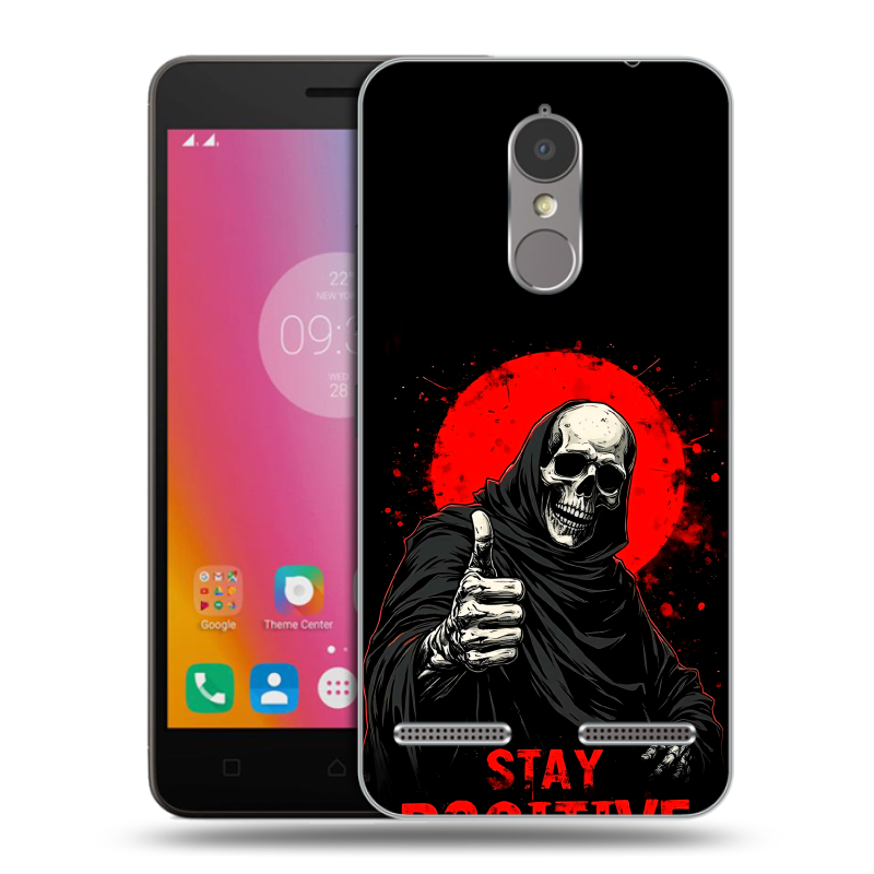Пластиковый чехол на Lenovo K6 с принтом смешной скелет Пластиковый чехол на Lenovo K6 с принтом смешной скелет