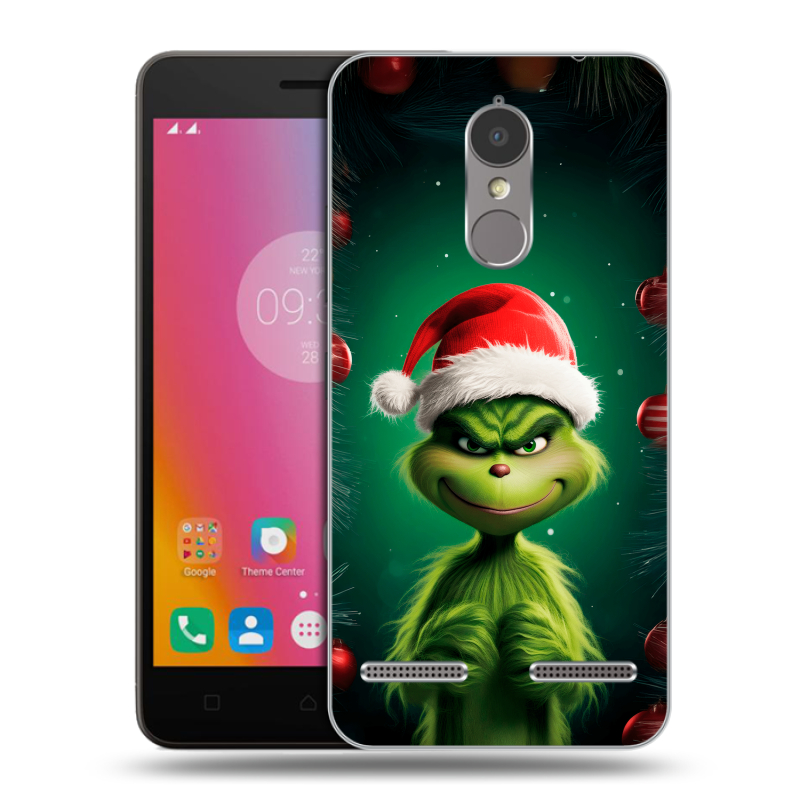 Пластиковый чехол на Lenovo K6 с принтом Гринч Новый год Рождество Пластиковый чехол на Lenovo K6 с принтом Гринч Новый год Рождество
