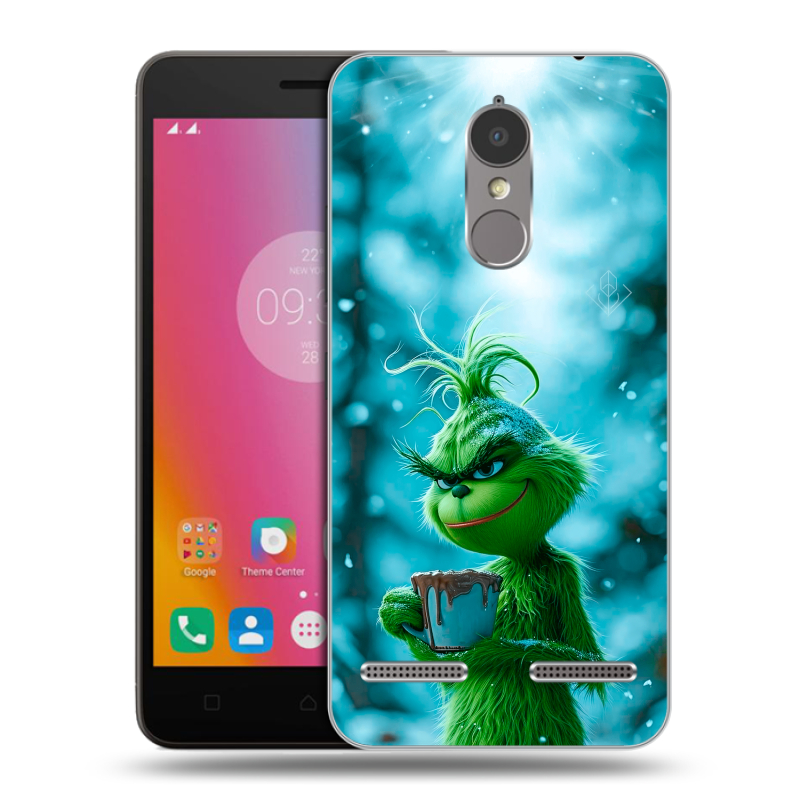 Силиконовый чехол на Lenovo K6 с принтом Новый год гринч Силиконовый чехол на Lenovo K6 с принтом Новый год гринч