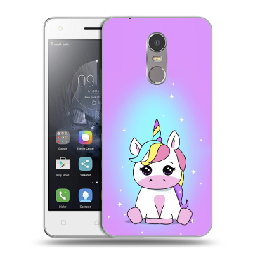 Силиконовый чехол на Lenovo K6 Note с принтом Единорог
