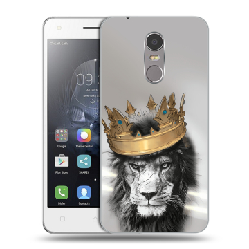 Силиконовый чехол на Lenovo K6 Note с принтом Лев с короной