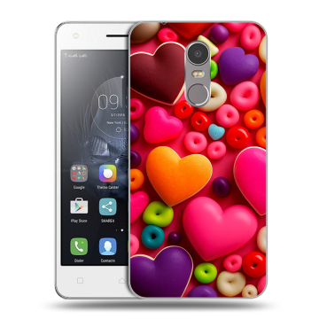 Силиконовый чехол на Lenovo K6 Note с принтом Сердечки
