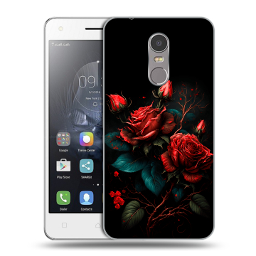Силиконовый чехол на Lenovo K6 Note с принтом Розы красные