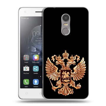 Силиконовый чехол на Lenovo K6 Note с принтом Герб России золотой