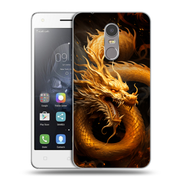 Силиконовый чехол на Lenovo K6 Note с принтом Золотой дракон
