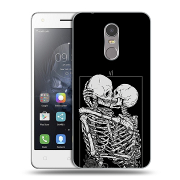 Силиконовый чехол на Lenovo K6 Note с принтом Поцелуй скелетов