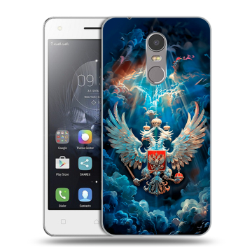 Силиконовый чехол на Lenovo K6 Note с принтом Герб флаг России