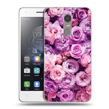 Силиконовый чехол на Lenovo K6 Note с принтом лавандовые розы Силиконовый чехол на Lenovo K6 Note с принтом лавандовые розы