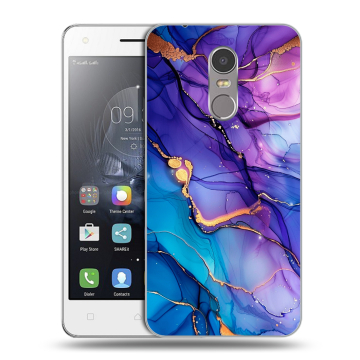 Силиконовый чехол на Lenovo K6 Note с принтом синий мрамор