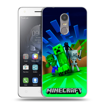 Силиконовый чехол на Lenovo K6 Note с принтом Майнкрафт
