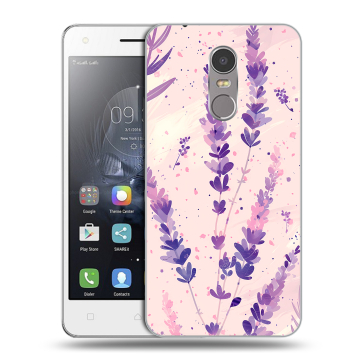 Силиконовый чехол на Lenovo K6 Note с принтом цветы лаванда