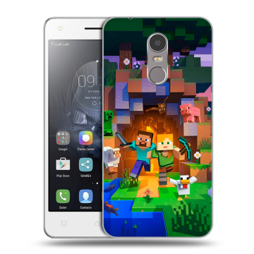 Силиконовый чехол на Lenovo K6 Note с принтом Майнкрафт Minecraft