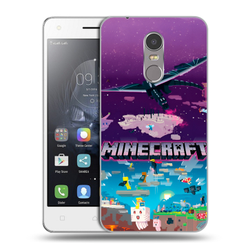 Силиконовый чехол на Lenovo K6 Note с принтом Майнкрафт Minecraft
